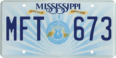 MS license plate MFT673
