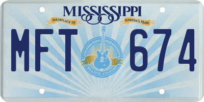 MS license plate MFT674