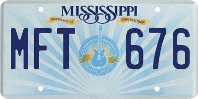 MS license plate MFT676