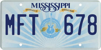 MS license plate MFT678