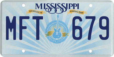 MS license plate MFT679