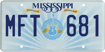 MS license plate MFT681