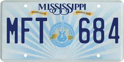 MS license plate MFT684