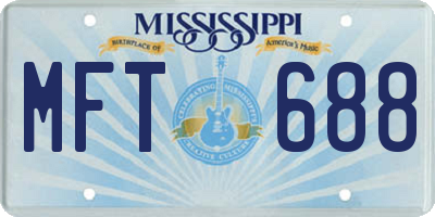 MS license plate MFT688