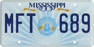 MS license plate MFT689