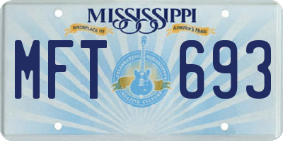 MS license plate MFT693