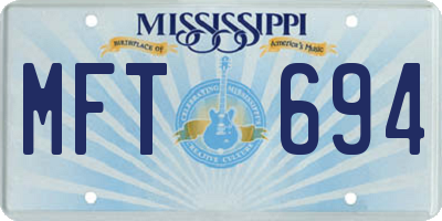MS license plate MFT694
