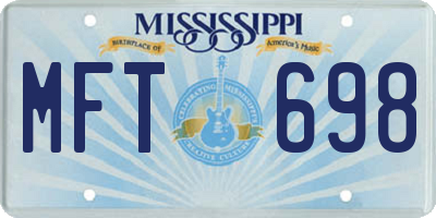 MS license plate MFT698