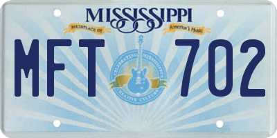 MS license plate MFT702