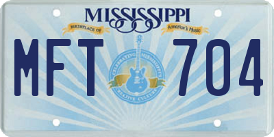 MS license plate MFT704