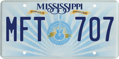 MS license plate MFT707