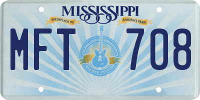 MS license plate MFT708