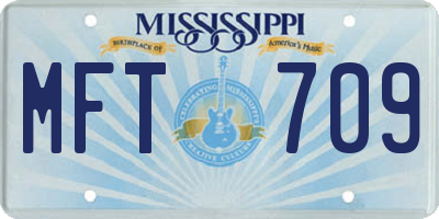 MS license plate MFT709