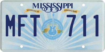 MS license plate MFT711