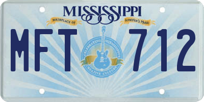 MS license plate MFT712