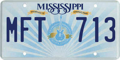 MS license plate MFT713
