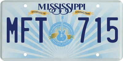MS license plate MFT715