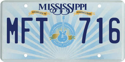 MS license plate MFT716
