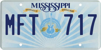 MS license plate MFT717