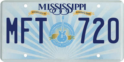 MS license plate MFT720
