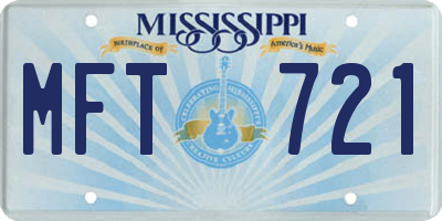 MS license plate MFT721