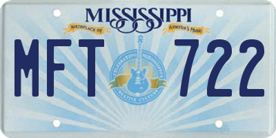 MS license plate MFT722