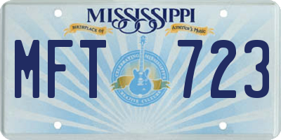 MS license plate MFT723