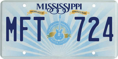 MS license plate MFT724