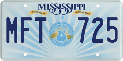 MS license plate MFT725