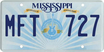 MS license plate MFT727