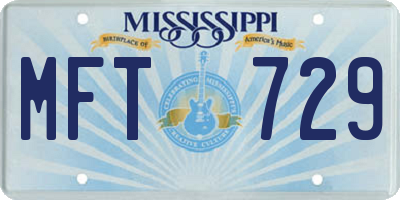 MS license plate MFT729