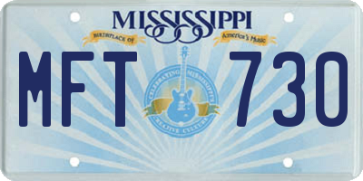 MS license plate MFT730
