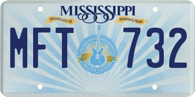 MS license plate MFT732