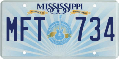MS license plate MFT734