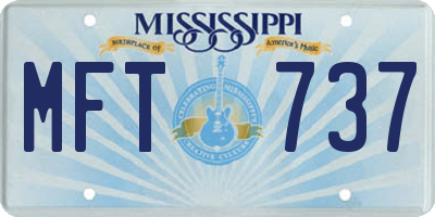 MS license plate MFT737
