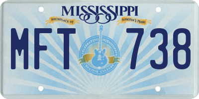 MS license plate MFT738