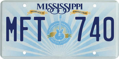 MS license plate MFT740