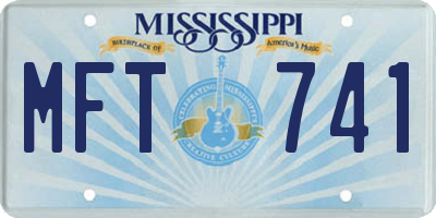 MS license plate MFT741