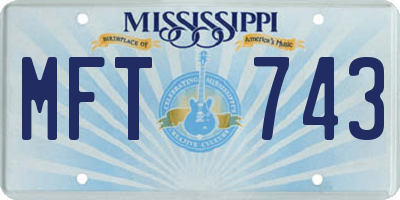 MS license plate MFT743
