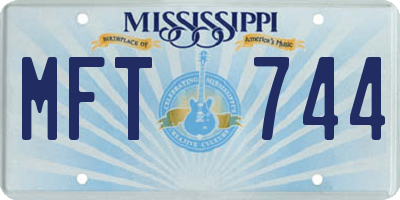 MS license plate MFT744