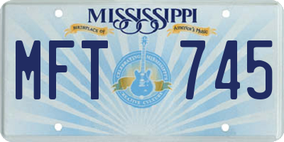 MS license plate MFT745