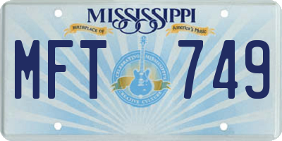 MS license plate MFT749