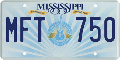 MS license plate MFT750