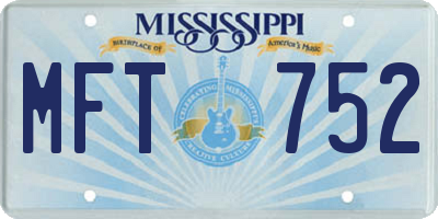 MS license plate MFT752