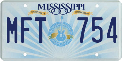 MS license plate MFT754
