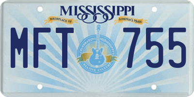 MS license plate MFT755