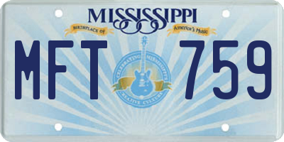 MS license plate MFT759