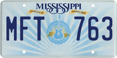 MS license plate MFT763