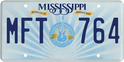 MS license plate MFT764