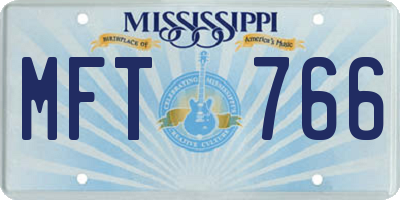 MS license plate MFT766